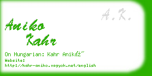 aniko kahr business card